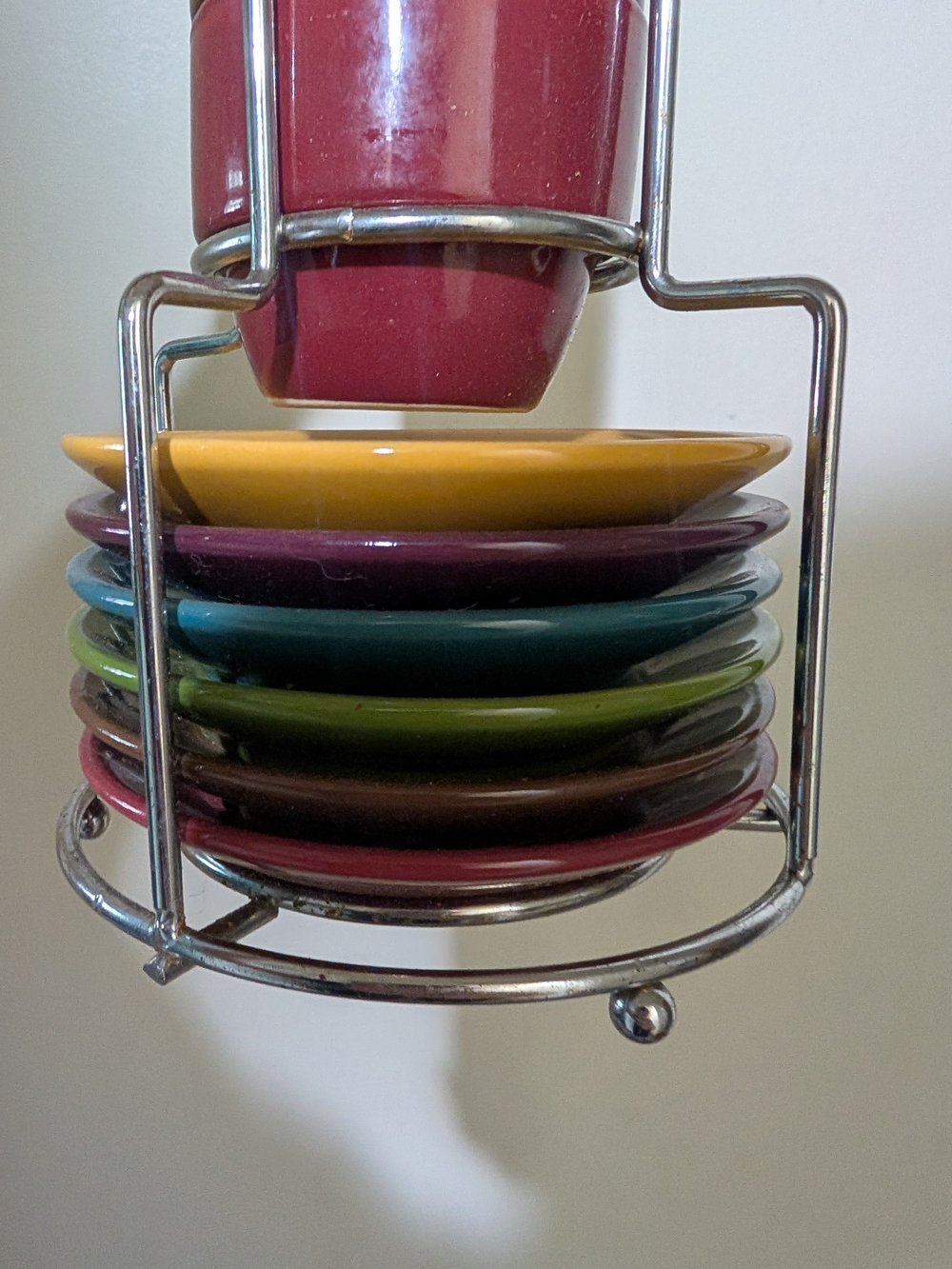 Stackable Ceramic Ramekin Set with Stand - Multicolor - Picture 3 of 3